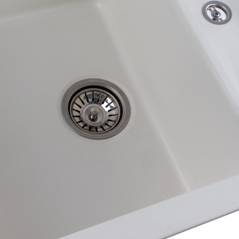 Chiuveta de bucătărie Elefant Premium Troya 7850 , Alb 776x496 mm