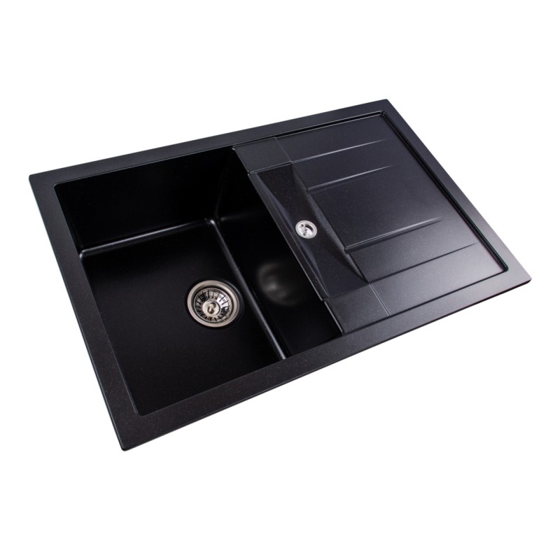 Chiuveta de bucătărie Elefant Premium Troya 7850 , Negru metalic 776x496 mm