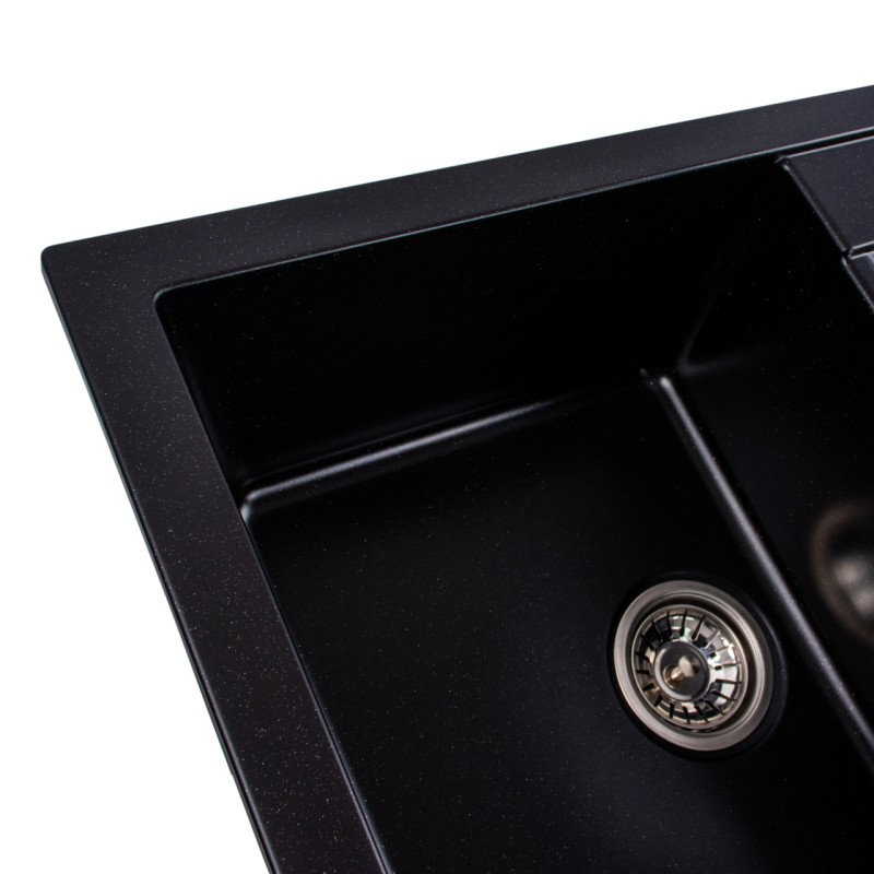 Chiuveta de bucătărie Elefant Premium Troya 7850 , Negru metalic 776x496 mm