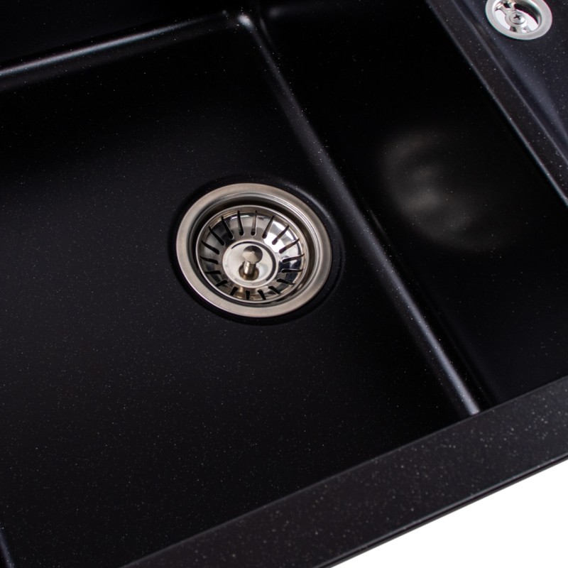 Chiuveta de bucătărie Elefant Premium Troya 7850 , Negru metalic 776x496 mm