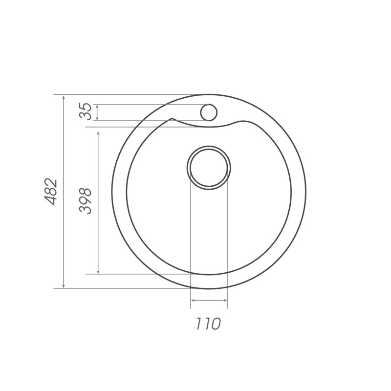Chiuveta de bucătărie Elefant Premium Turas 480 , Negru metalic 482 mm