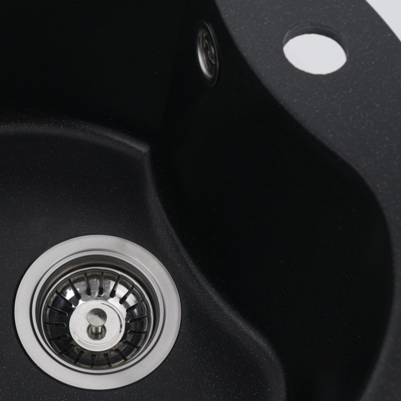 Chiuveta de bucătărie Elefant Premium Turas 480 , Negru metalic 482 mm