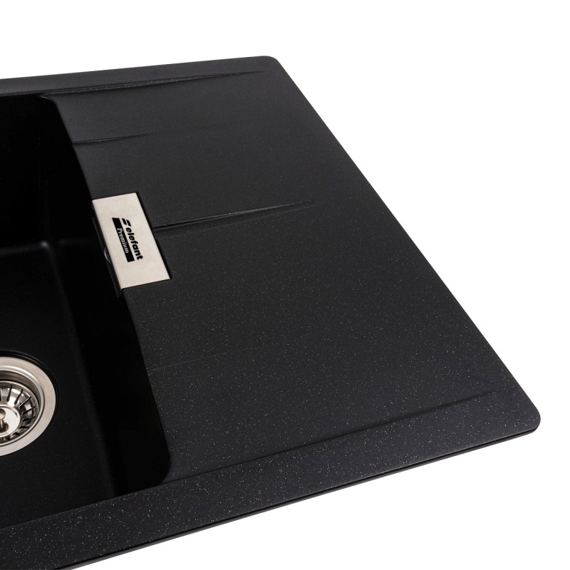 Chiuveta de bucatarie Elefant Premium Zirkon Negru metalic, 620 x500 mm