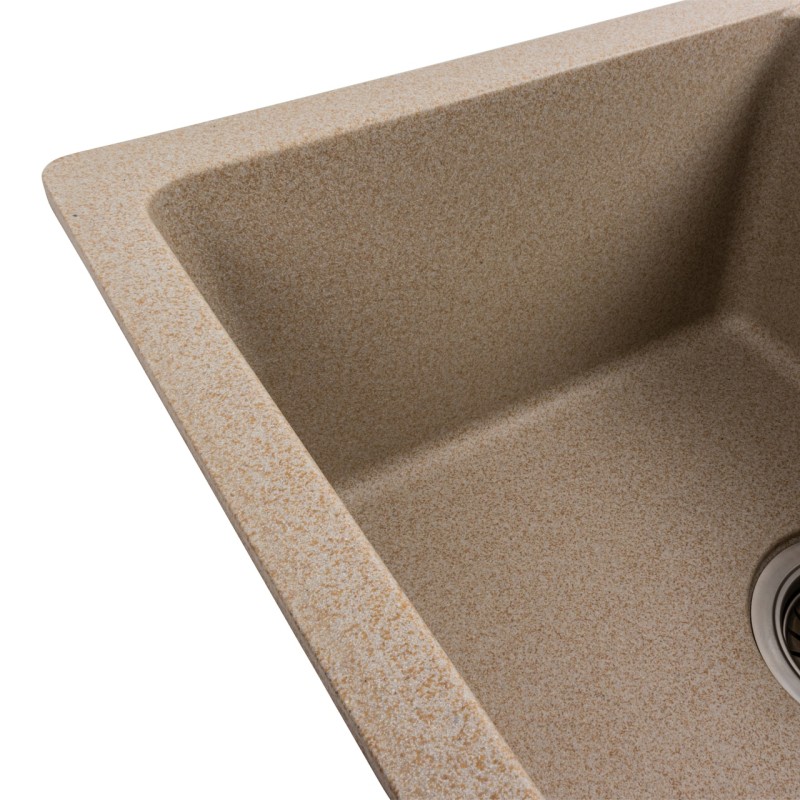 Chiuveta de bucatarie Elefant Premium Zirkon Safari Bej, 620x500 mm