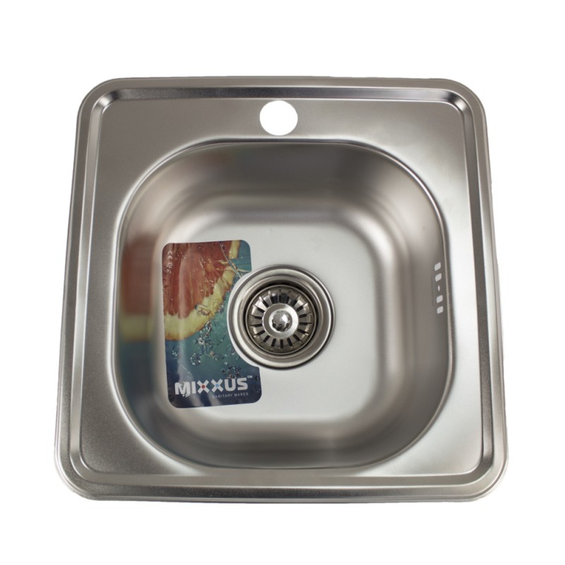 Chiuveta de bucatarie inox patrata, MIXXUS Z3838-06-160E,Adancime 160 mm