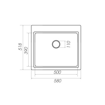 Chiuvetă din compozit de granit pentru bucătărie ELEFANT PREMIUM 5852 VESTA Nisip bej 580 x 518 mm