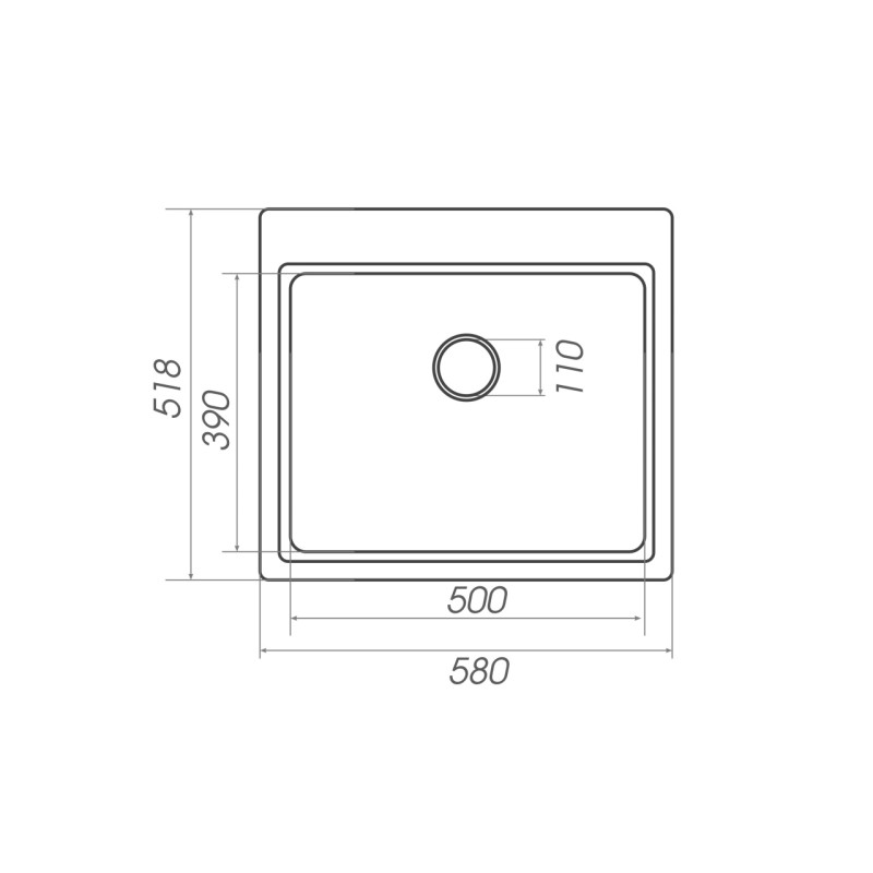 Chiuvetă din compozit de granit pentru bucătărie ELEFANT PREMIUM 5852 VESTA Grafit