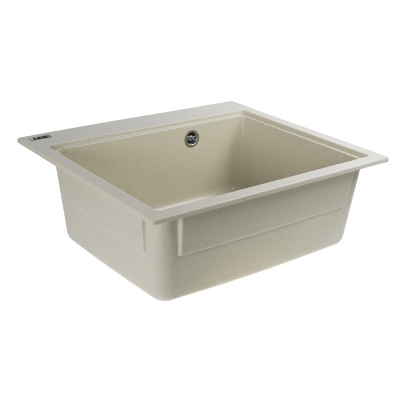 Chiuvetă din compozit de granit pentru bucătărie ELEFANT PREMIUM 5852 VESTA Nisip bej 580 x 518 mm