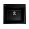 Chiuvetă din compozit de granit pentru bucătărie ELEFANT PREMIUM 5852 VESTA Negru, 580 x 518 mm