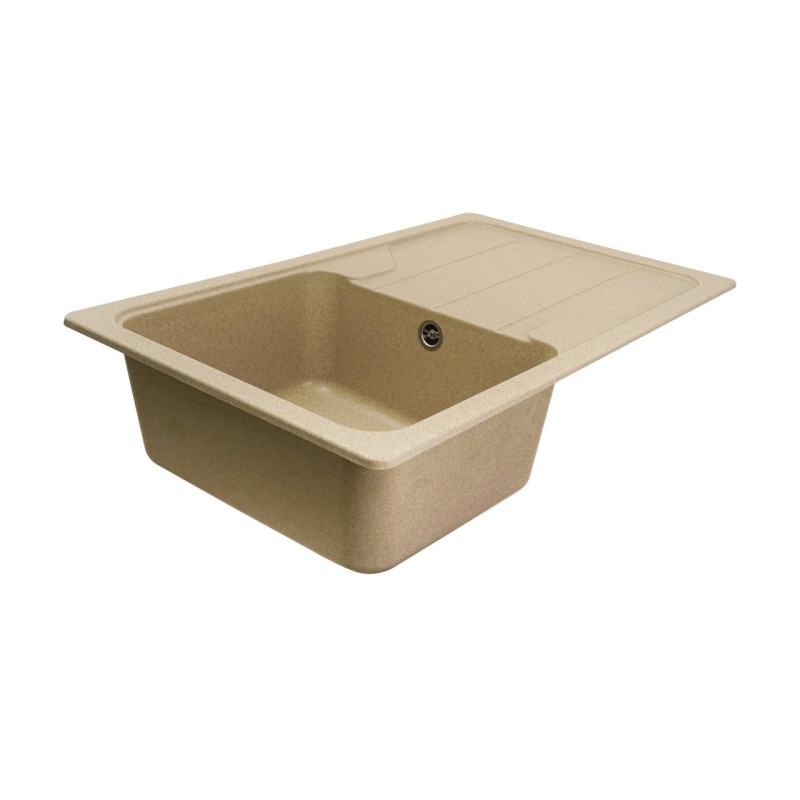 Chiuvetă din compozit de granit pentru bucătărie ELEFANT PREMIUM 7850 VERONA Safari bej 775 x 495 mm