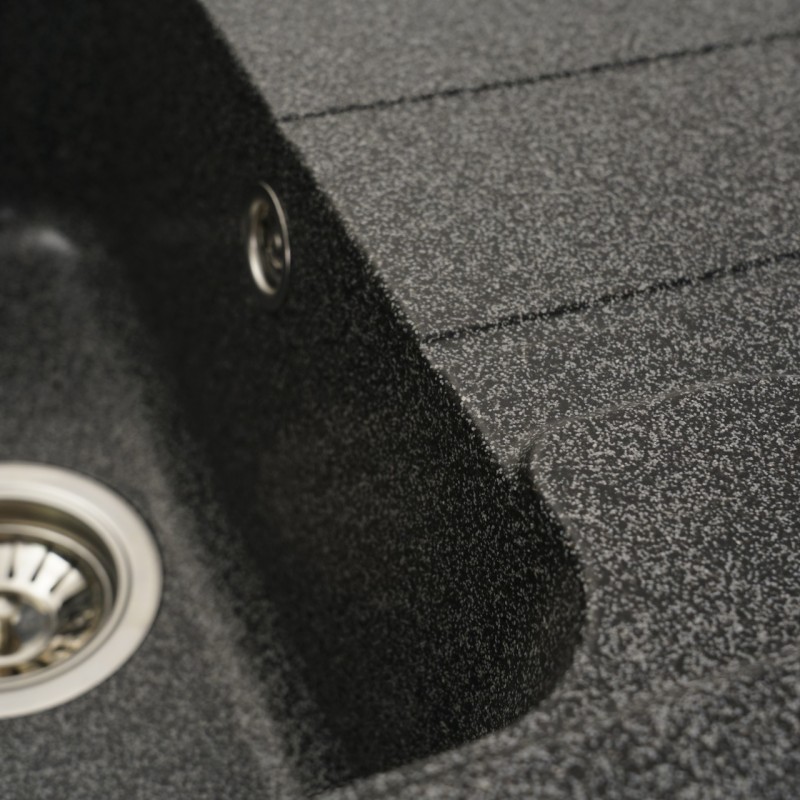 Chiuvetă din compozit de granit pentru bucătărie ELEFANT PREMIUM 7850 VERONA Grafit 775 x 495 mm