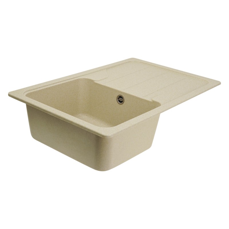 Chiuvetă din compozit de granit pentru bucătărie ELEFANT PREMIUM 7850 VERONA Nisip 775 x 495 mm