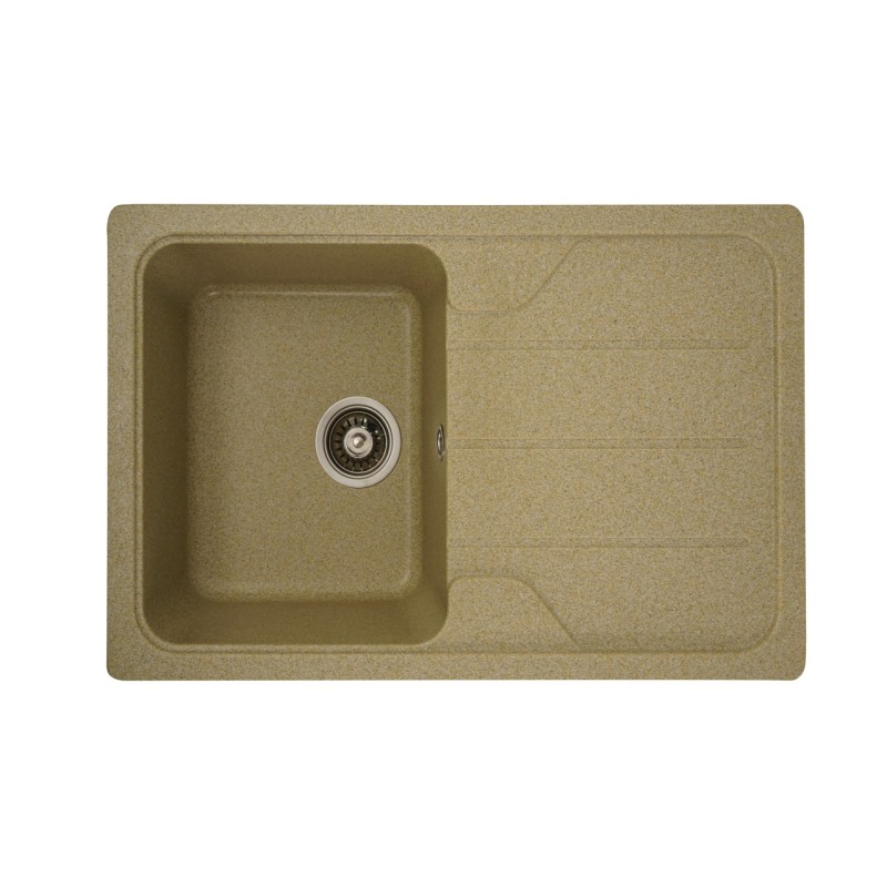 Chiuvetă din compozit de granit pentru bucătărie ELEFANT PREMIUM 7850 VERONA Bej 775 x 495 mm