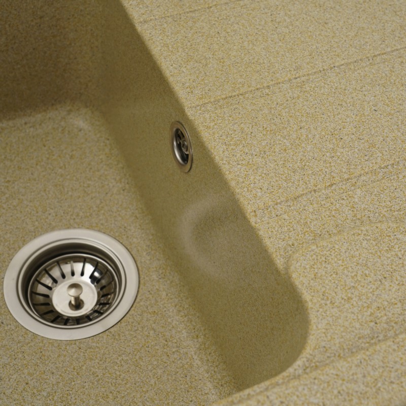 Chiuvetă din compozit de granit pentru bucătărie ELEFANT PREMIUM 7850 VERONA Bej 775 x 495 mm