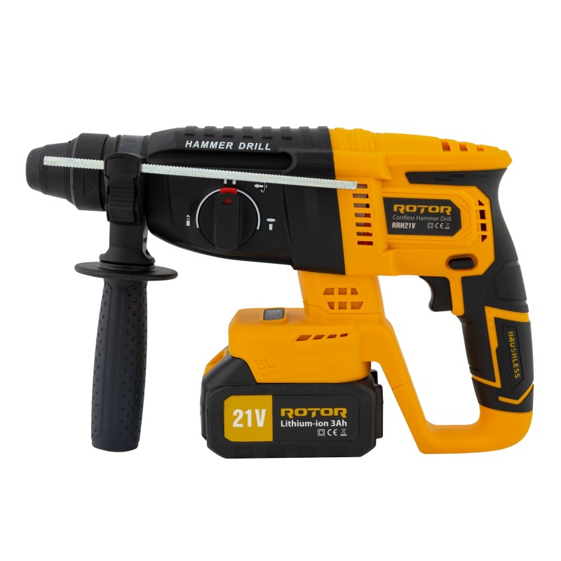 Ciocan rotopercutor cu acumulator, RRH21V ROTOR 21V/3Ah , 1800 rpm, 4450 bpm,