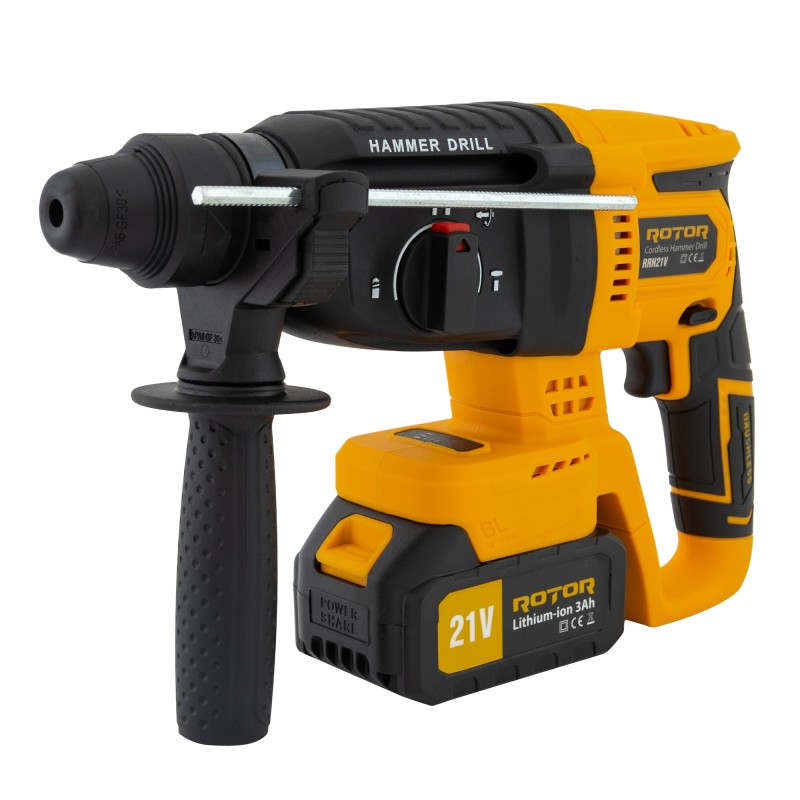 Ciocan rotopercutor cu acumulator, RRH21V ROTOR 21V/3Ah , 1800 rpm, 4450 bpm,