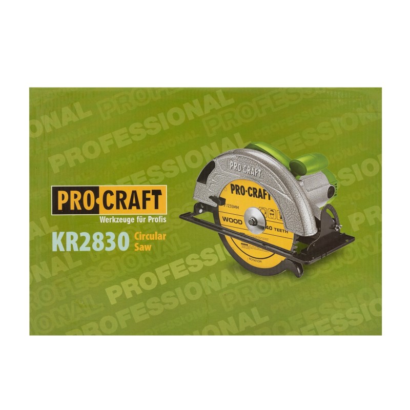Circular electric de mana Procraft KR2830, 2.8 kW, 235 mm, 4500 rot/min