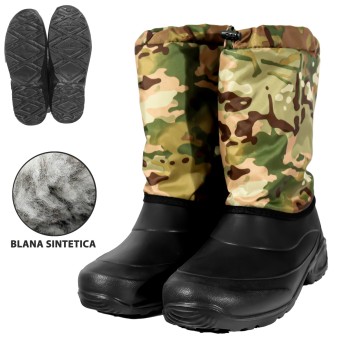 Cizme din PVC barbati HUNTER BLACK/MIX KHAKI SET 10 PERECHI, Impermeabile, Antiderapante, Captusite cu blana sintetica