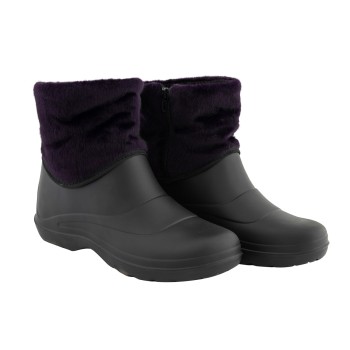 Cizme din PVC Femei Mov/Negru SET 10 PERECHI , Impermeabile, Antiderapante, Captuseala sintetica