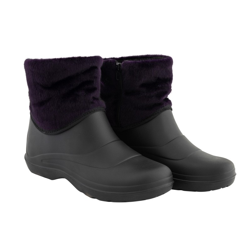 Cizme din PVC Femei Mov/Negru SET 10 PERECHI , Impermeabile, Antiderapante, Captuseala sintetica