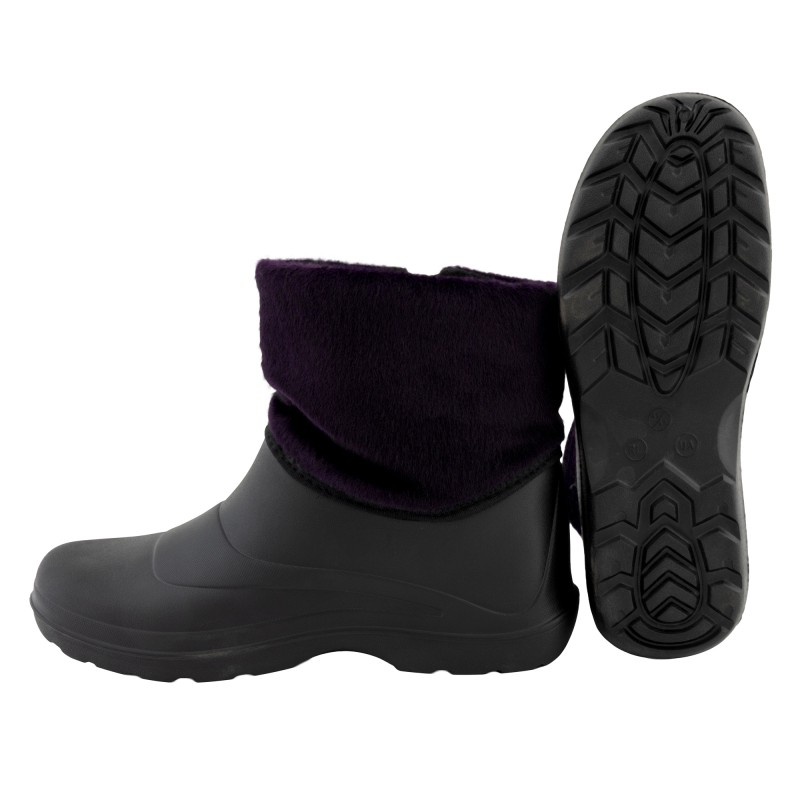 Cizme din PVC Femei Mov/Negru SET 10 PERECHI , Impermeabile, Antiderapante, Captuseala sintetica