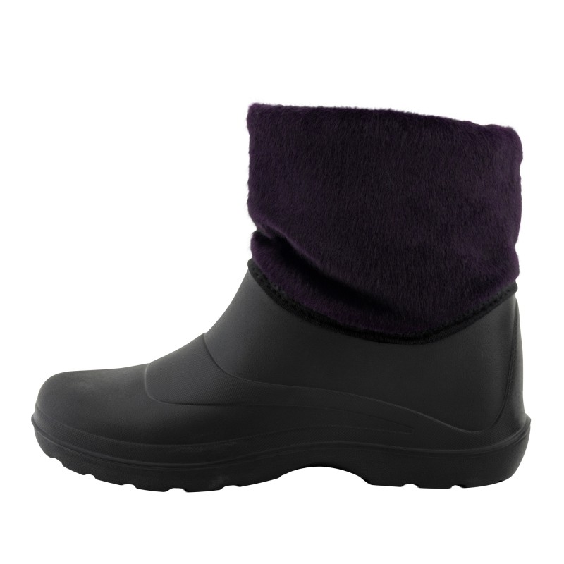 Cizme din PVC Femei Mov/Negru SET 10 PERECHI , Impermeabile, Antiderapante, Captuseala sintetica