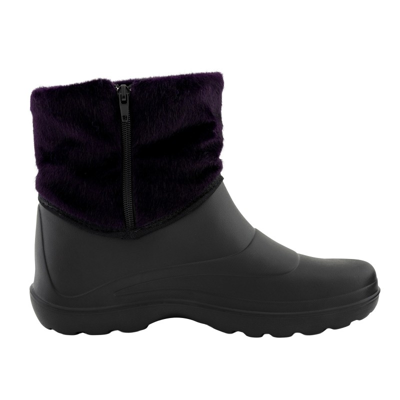 Cizme din PVC Femei Mov/Negru SET 10 PERECHI , Impermeabile, Antiderapante, Captuseala sintetica