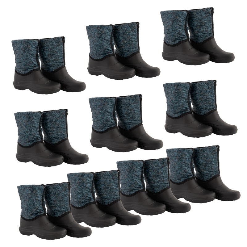 Cizme din PVC femei TETRIS/TURQUOISE SET 10 PERECHI, Impermeabile, Antiderapante, Captuseala sintetica