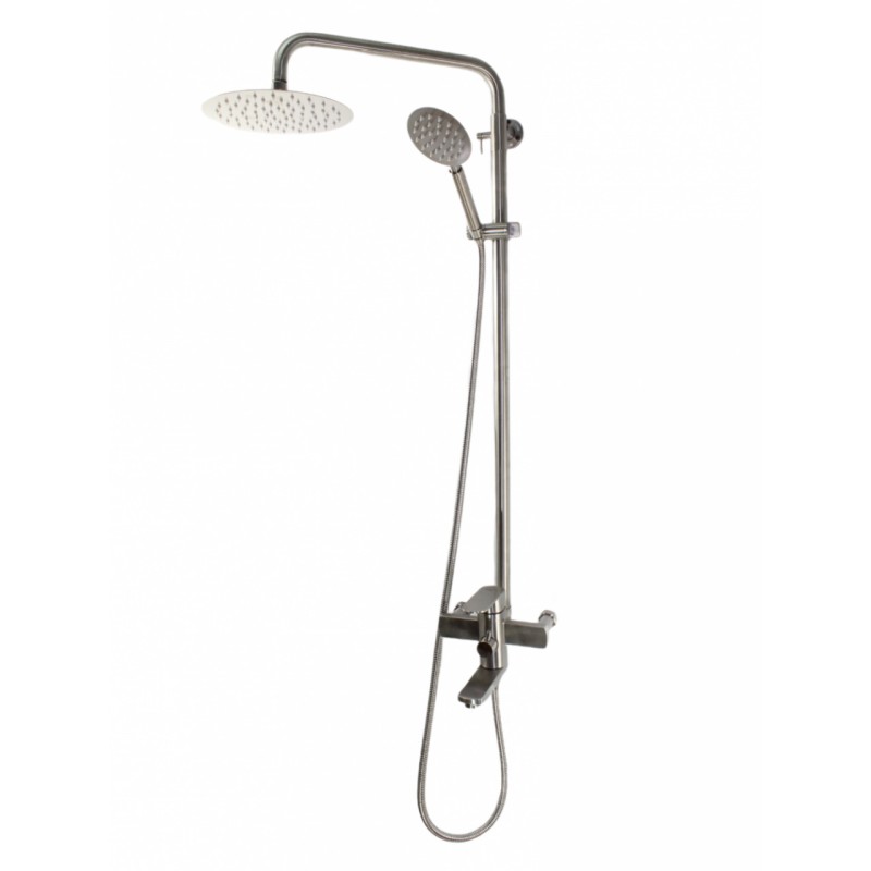 Coloana de dus Mixxus AVA-009-J, 120 cm baterie si para, monocomanda, furtun flexibil