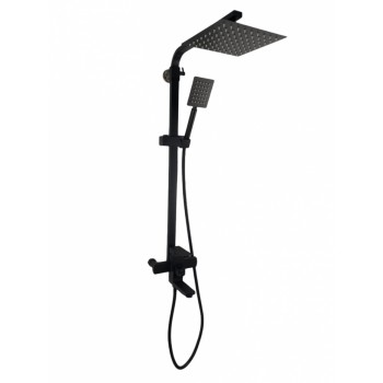 Coloana de dus Mixxus KUB-009-J NEGRU, 120 cm baterie si para, monocomanda, furtun flexibil