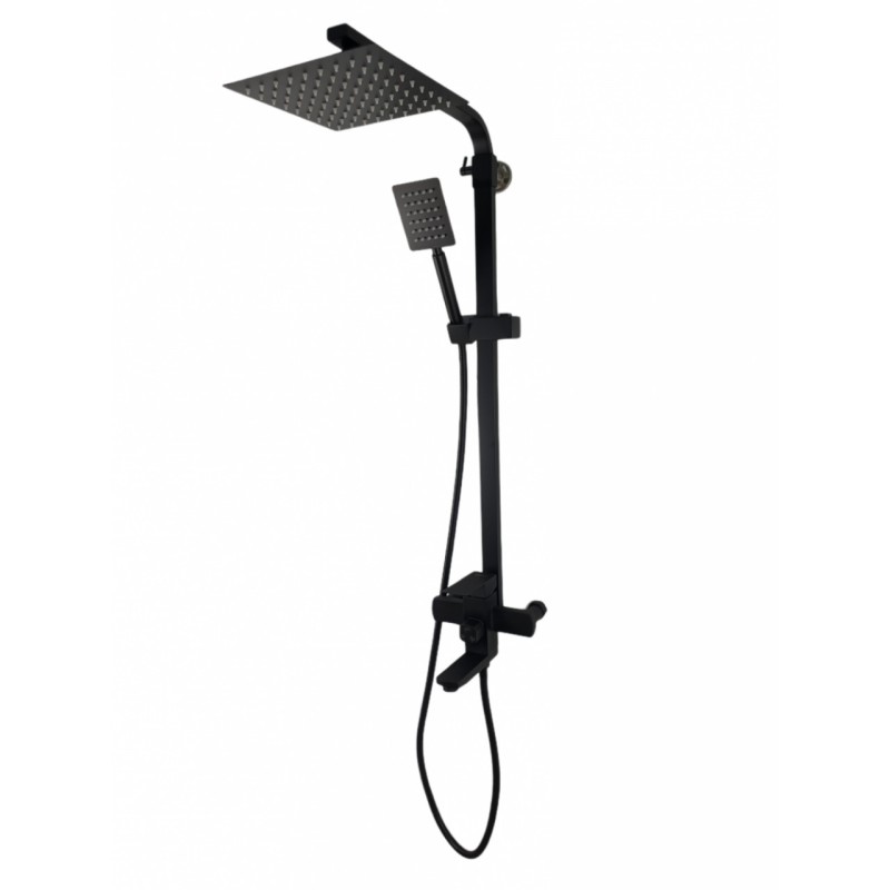 Coloana de dus Mixxus KUB-009-J NEGRU, 120 cm baterie si para, monocomanda, furtun flexibil