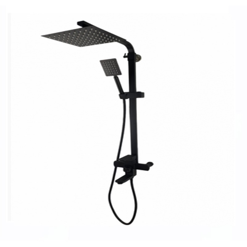 Coloana de dus Mixxus KUB-009-J NEGRU, 120 cm baterie si para, monocomanda, furtun flexibil