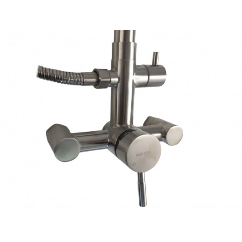 Coloana de dus Mixxus SAS-003-J, telescopica, 120 cm baterie si para, monocomanda, furtun flexibil