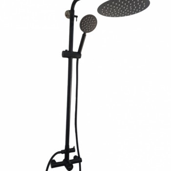 Coloana de dus MIXXUS SUS-003-J BLACK 20 cm baterie si para, monocomanda, furtun flexibil