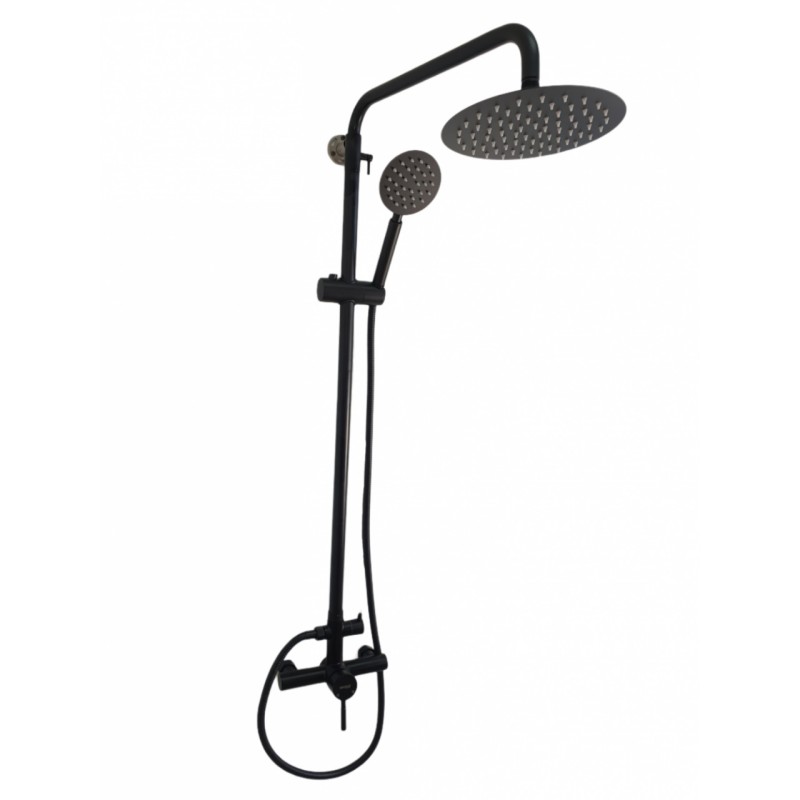 Coloana de dus MIXXUS SUS-003-J BLACK 20 cm baterie si para, monocomanda, furtun flexibil