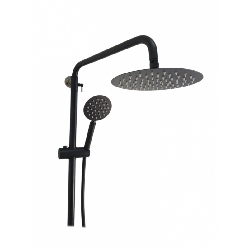 Coloana de dus MIXXUS SUS-003-J BLACK 20 cm baterie si para, monocomanda, furtun flexibil