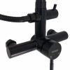 Coloana de dus MIXXUS SUS-003-J BLACK 20 cm baterie si para, monocomanda, furtun flexibil
