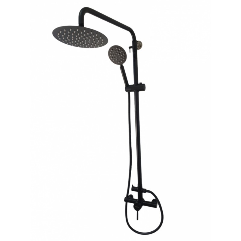 Coloana de dus MIXXUS SUS-003-J BLACK 20 cm baterie si para, monocomanda, furtun flexibil