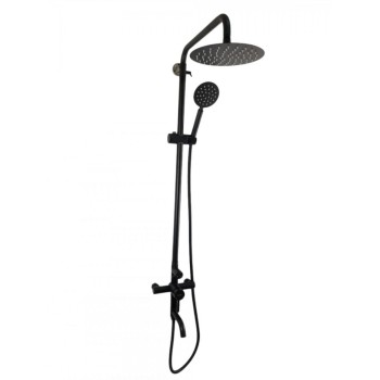 Coloana de dus Mixxus SUS-009-J NEGRU, 120 cm baterie si para, monocomanda, furtun flexibil