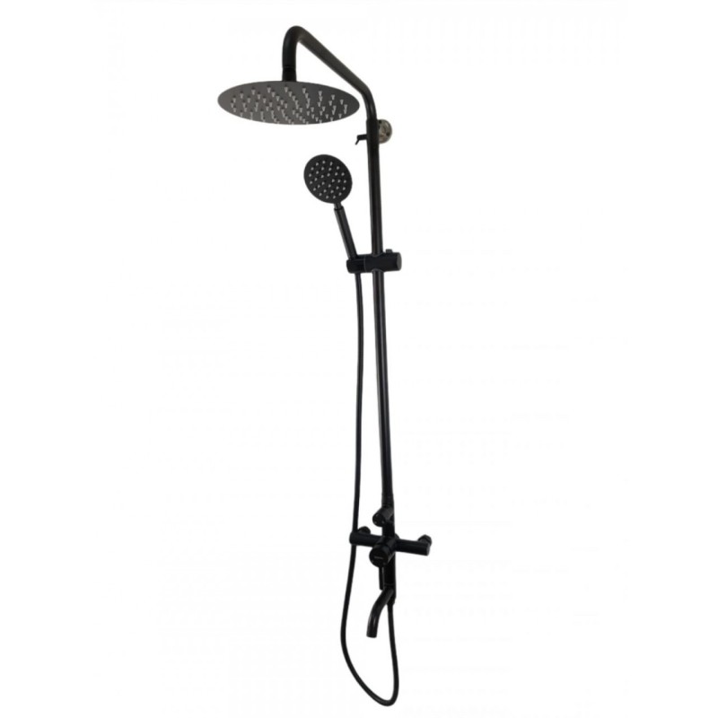 Coloana de dus Mixxus SUS-009-J NEGRU, 120 cm baterie si para, monocomanda, furtun flexibil