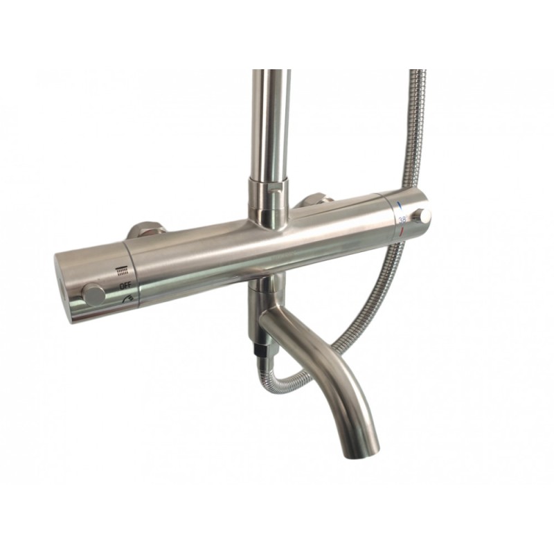 Coloana de dus Mixxus TMO-009-J, 120 cm baterie si para, monocomanda, furtun flexibil