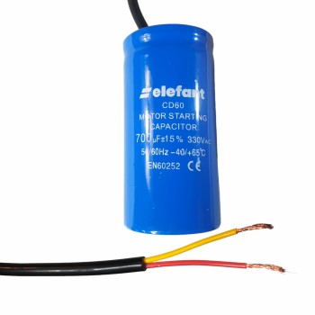 Condensator cu fire CD60 700µF 50x100mm 330V, Elefant