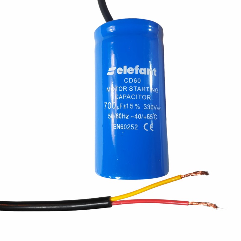 Condensator cu fire CD60 700µF 50x100mm 330V, Elefant