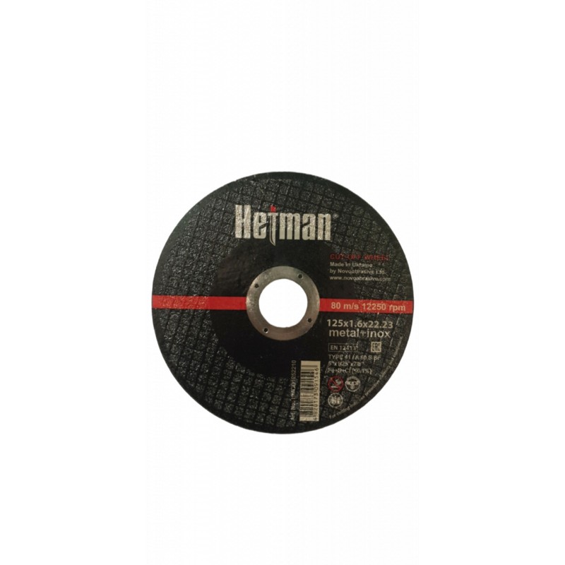 DISC ABRAZIV Hetman pentru metalinox 41 14A 125 1.6 22.23