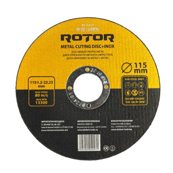 Disc abraziv pentru metal+inox ROTOR 115*1,2*22, 23