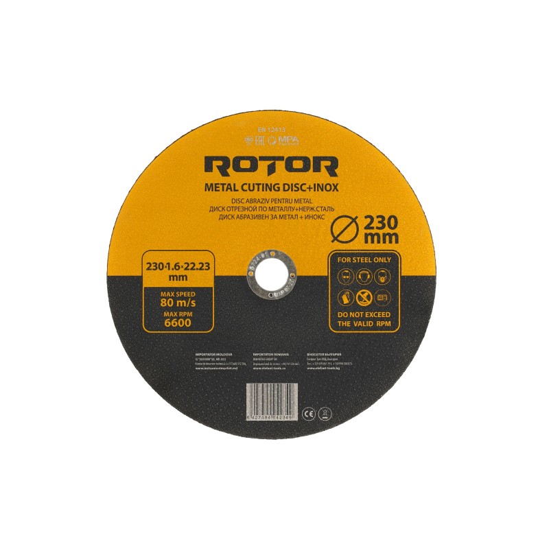 Disc abraziv pentru metal+inox ROTOR 230*1,6*22,23