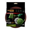 Disc abraziv pentru slefuitor cu excentric KD180.120 PROCRAFT (Set 10 buc) Diametru: 180 mm Granulatie: P120