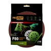 Disc abraziv pentru slefuitor cu excentric KD180.80 PROCRAFT (Set 10 buc) Diametru: 180 mm Granulatie: P80
