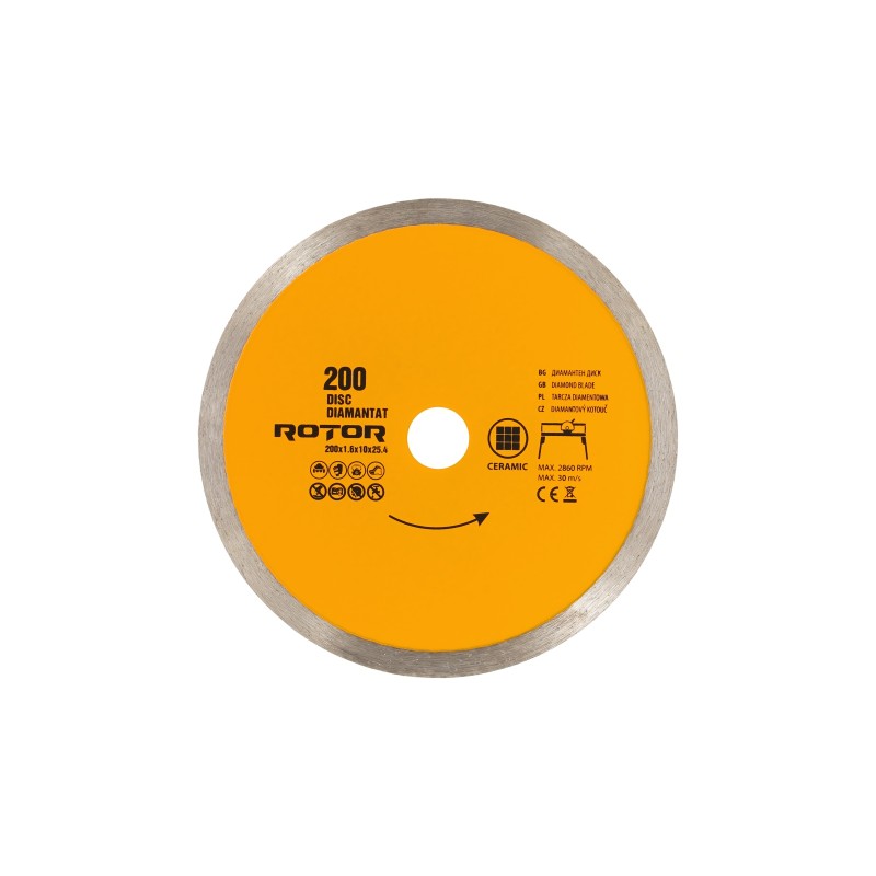 DISC DIAMANTAT 200x1.6x25.4 continuu with water Rotor