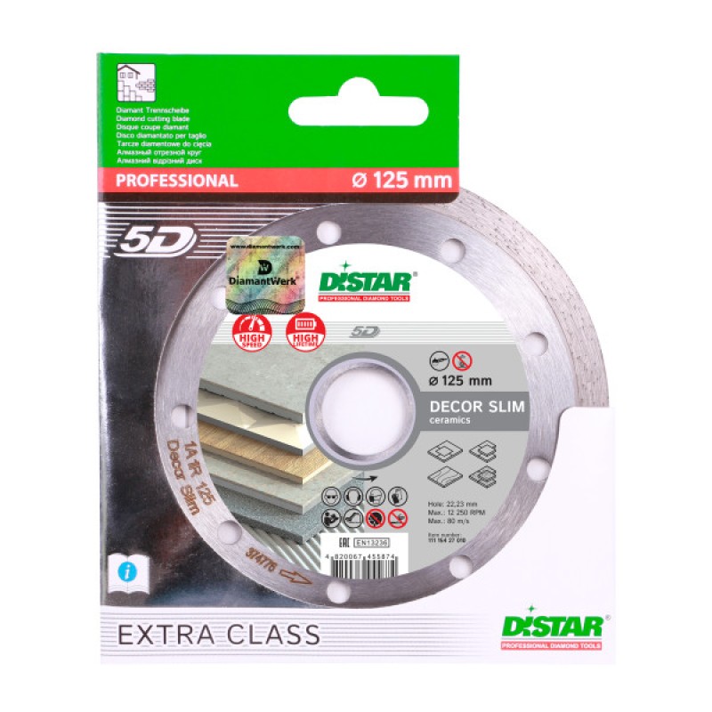 Disc diamantat Distar Decor Slim ceramica/flex 125mm Ucraina Profesional